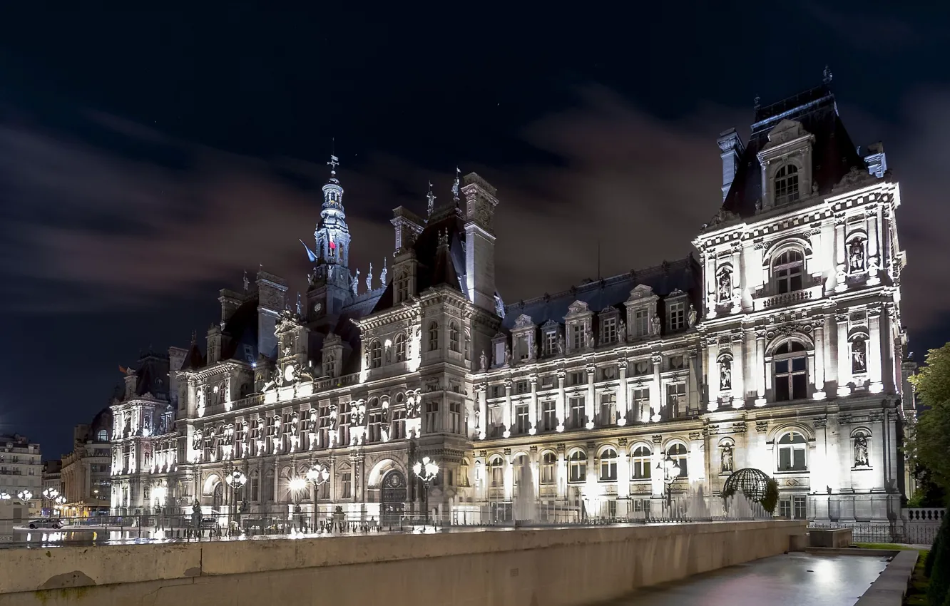 Photo wallpaper night, the city, France, Paris, lights