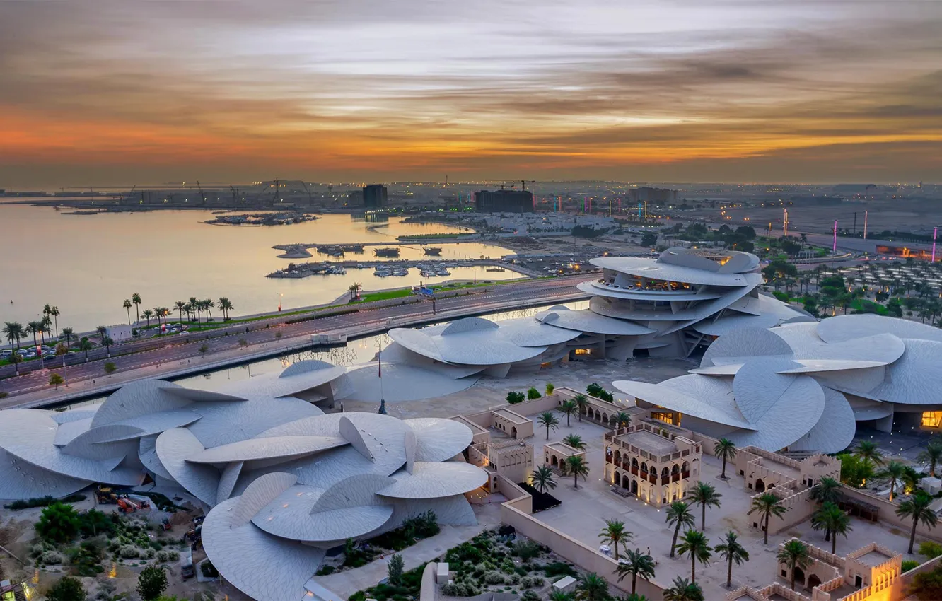 Photo wallpaper panorama, Museum, Doha, Qatar, National Museum of Qatar