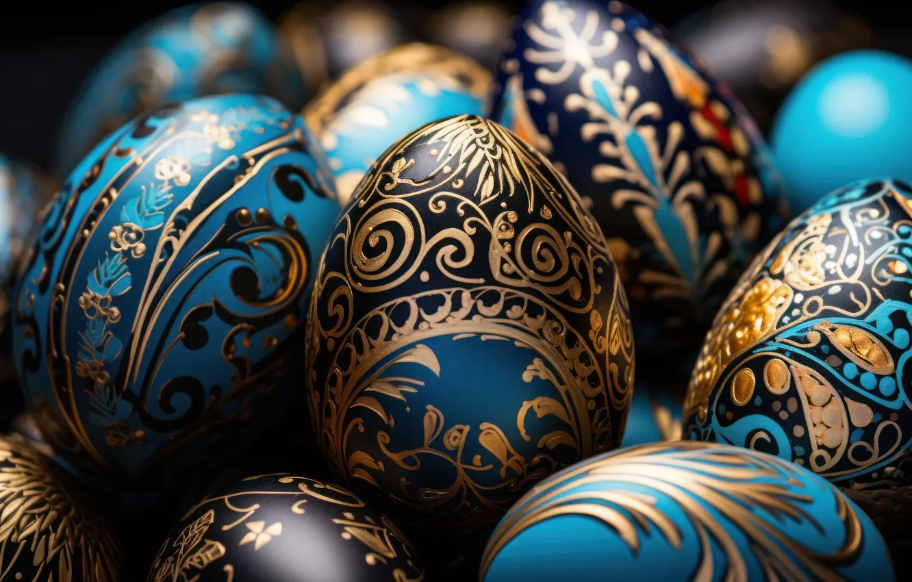 Photo wallpaper holiday, pattern, eggs, spring, Easter, ornament, painting, painted