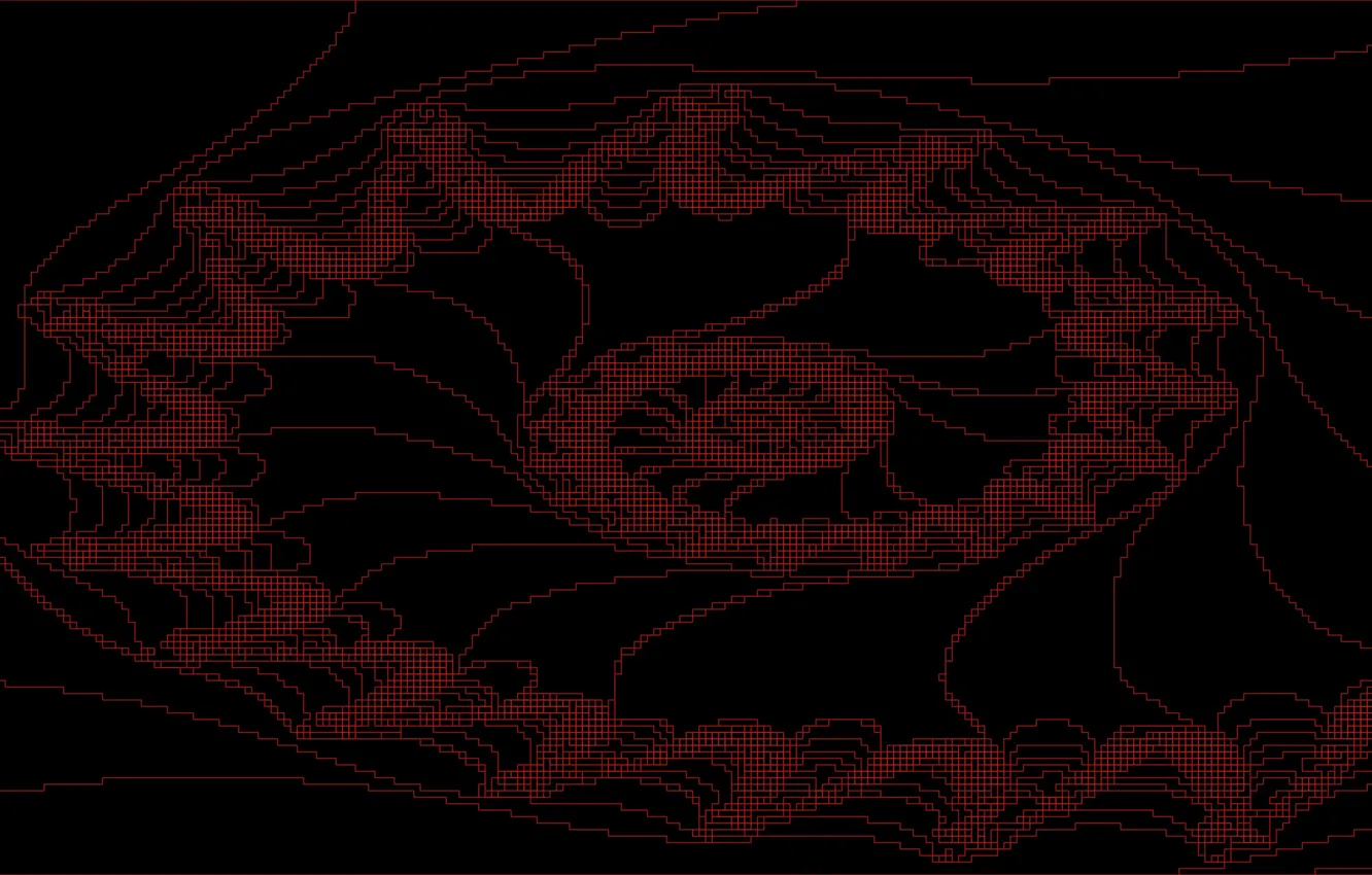 Photo wallpaper squares, curls, scheme