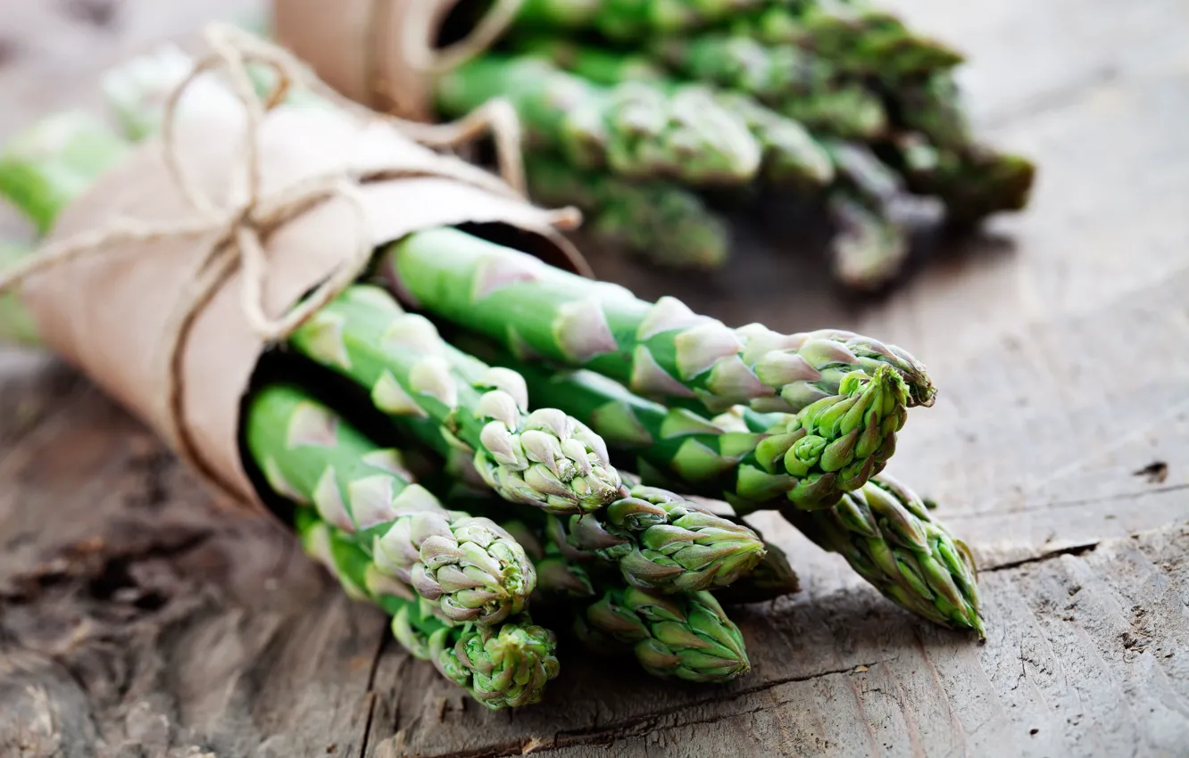 Photo wallpaper green, vegetables, tied, asparagus