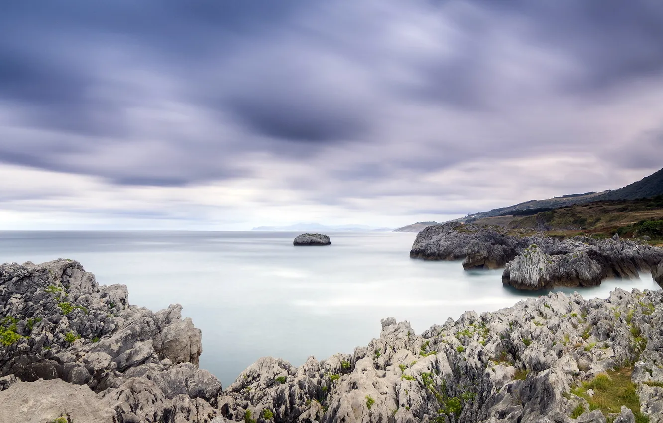 Photo wallpaper sea, landscape, rocks