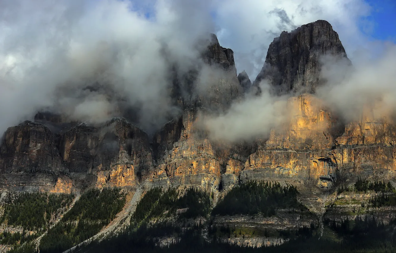 Photo wallpaper Banff national park, rockies, Castle mountain