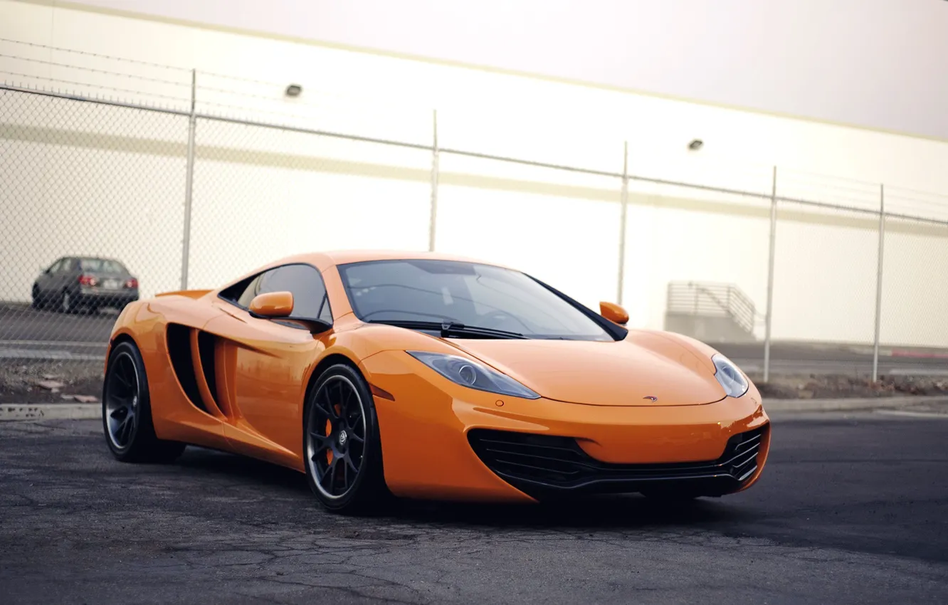 Photo wallpaper McLaren, Machine, Orange, McLaren, Orange, Car, Car, Beautiful