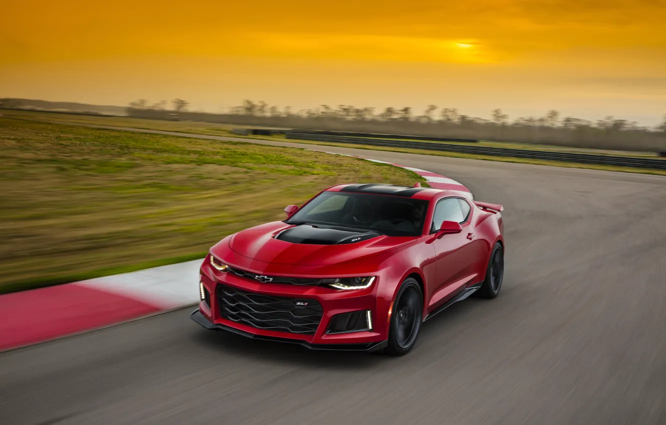 Photo wallpaper red, Chevrolet, Camaro, Chevrolet, Camaro, ZL1