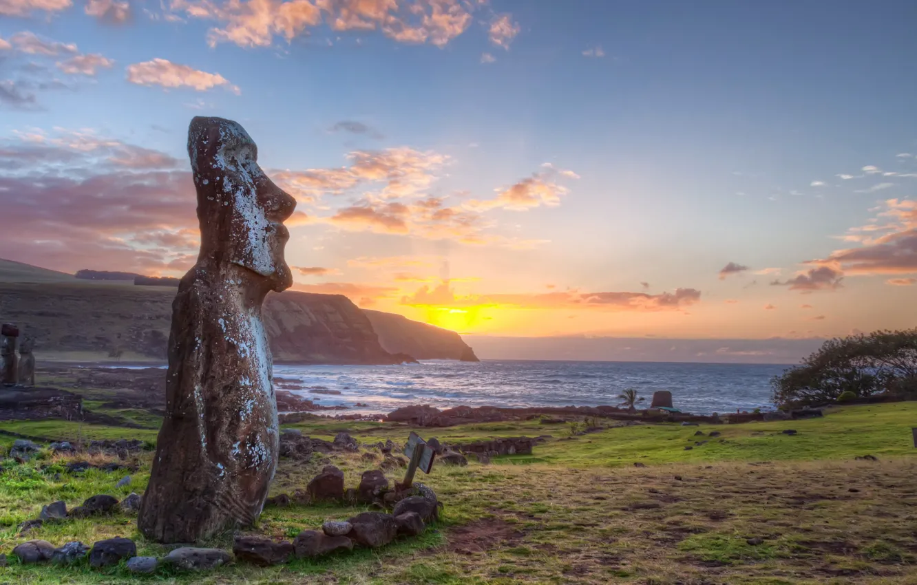 Photo wallpaper Easter island, Rapa Nui, Easter Island