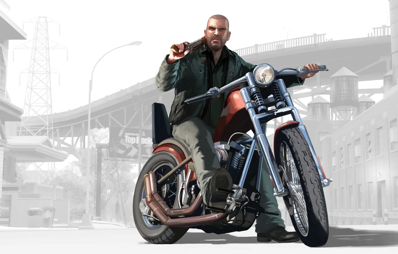 Photo wallpaper the game, motorcycle, GTA