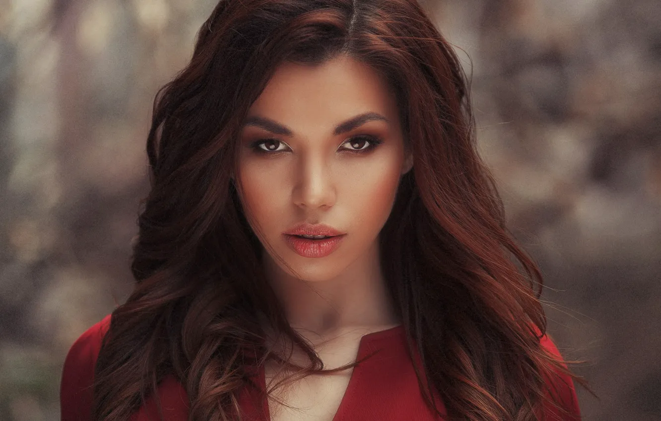 Photo wallpaper look, girl, face, hair, portrait, Karen Abramyan