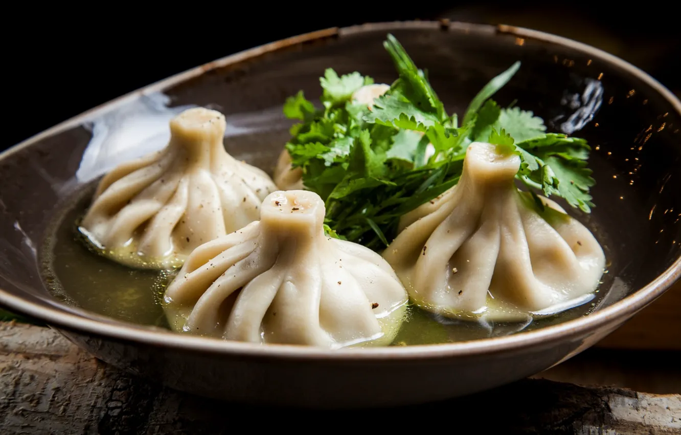 Photo wallpaper greens, Broth, khinkali