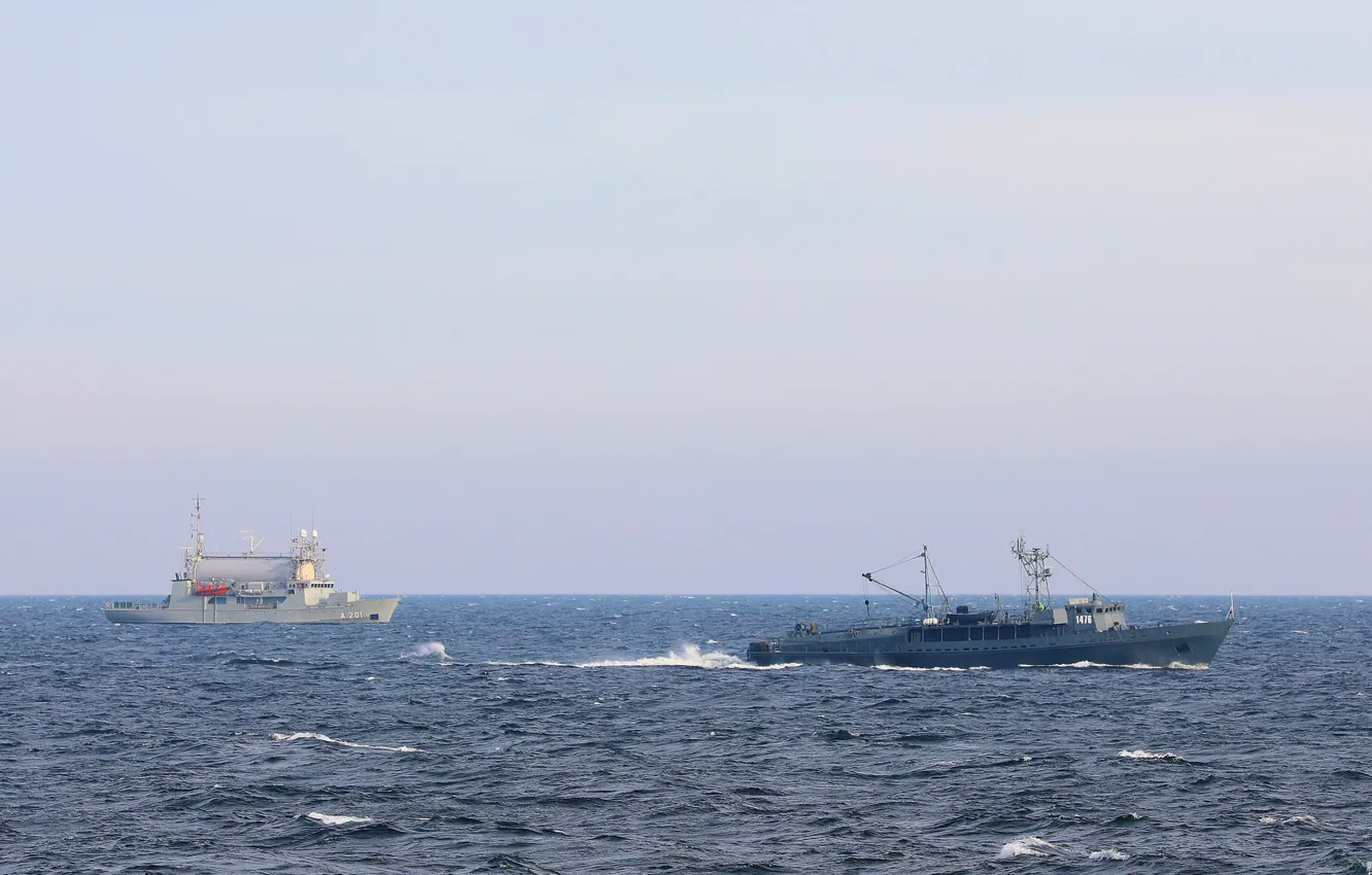 Photo wallpaper sea, ship, scout, Baltic, torpedoman