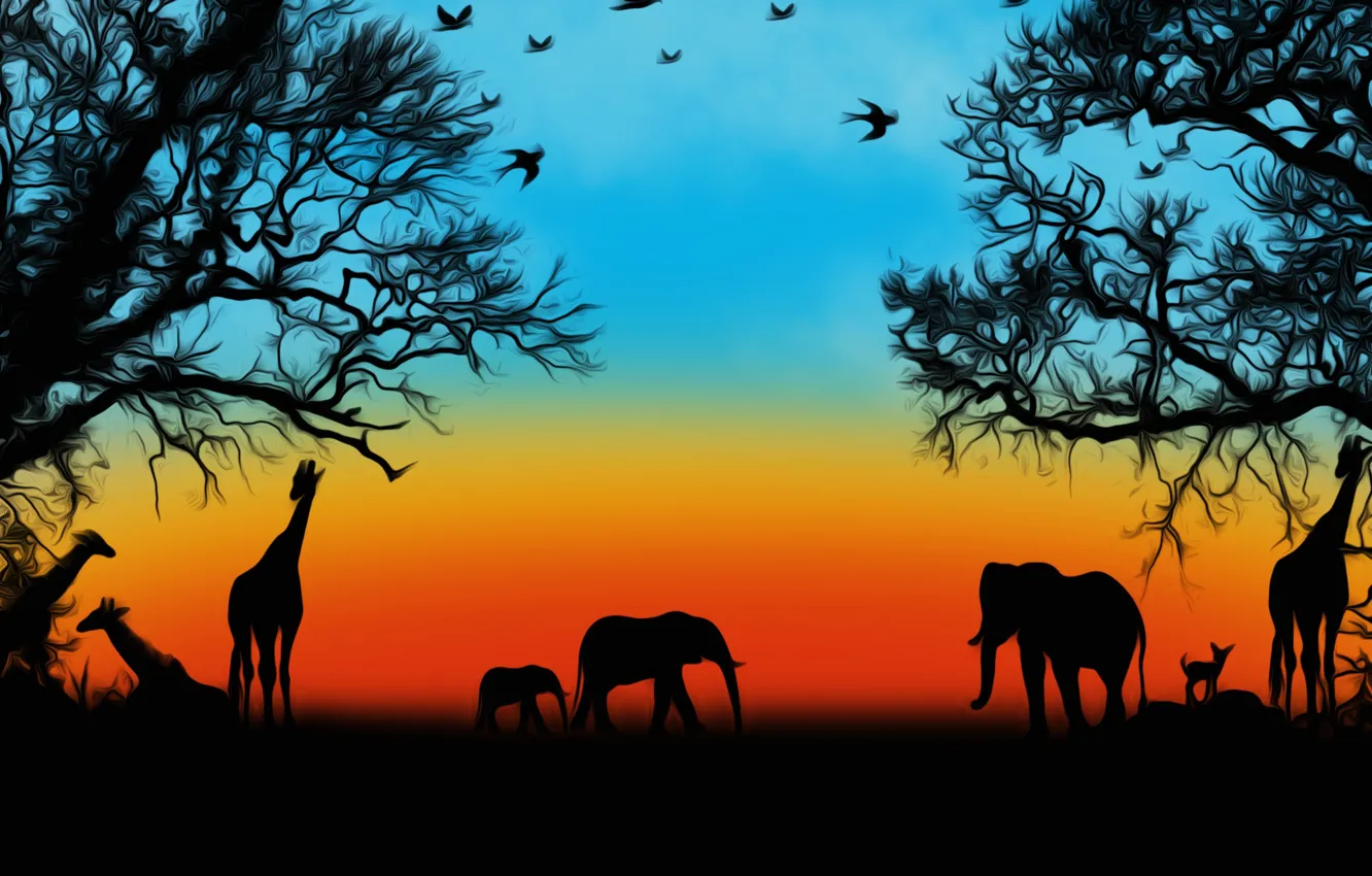 Photo wallpaper animals, picture, Safari