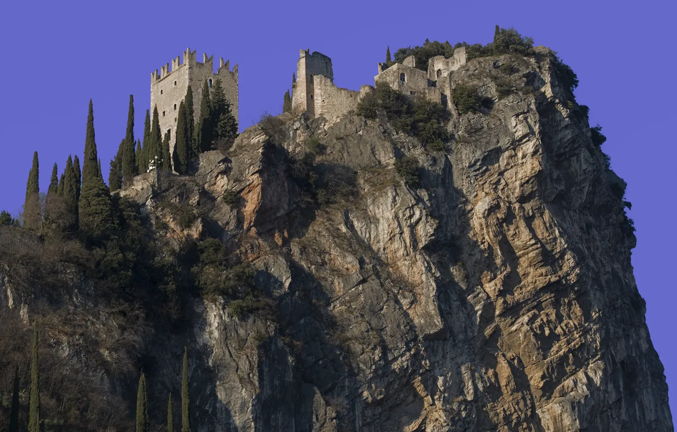 Photo wallpaper rock, tower, mountain, Italy, Trentino-Alto Adige / Südtirol, Arco