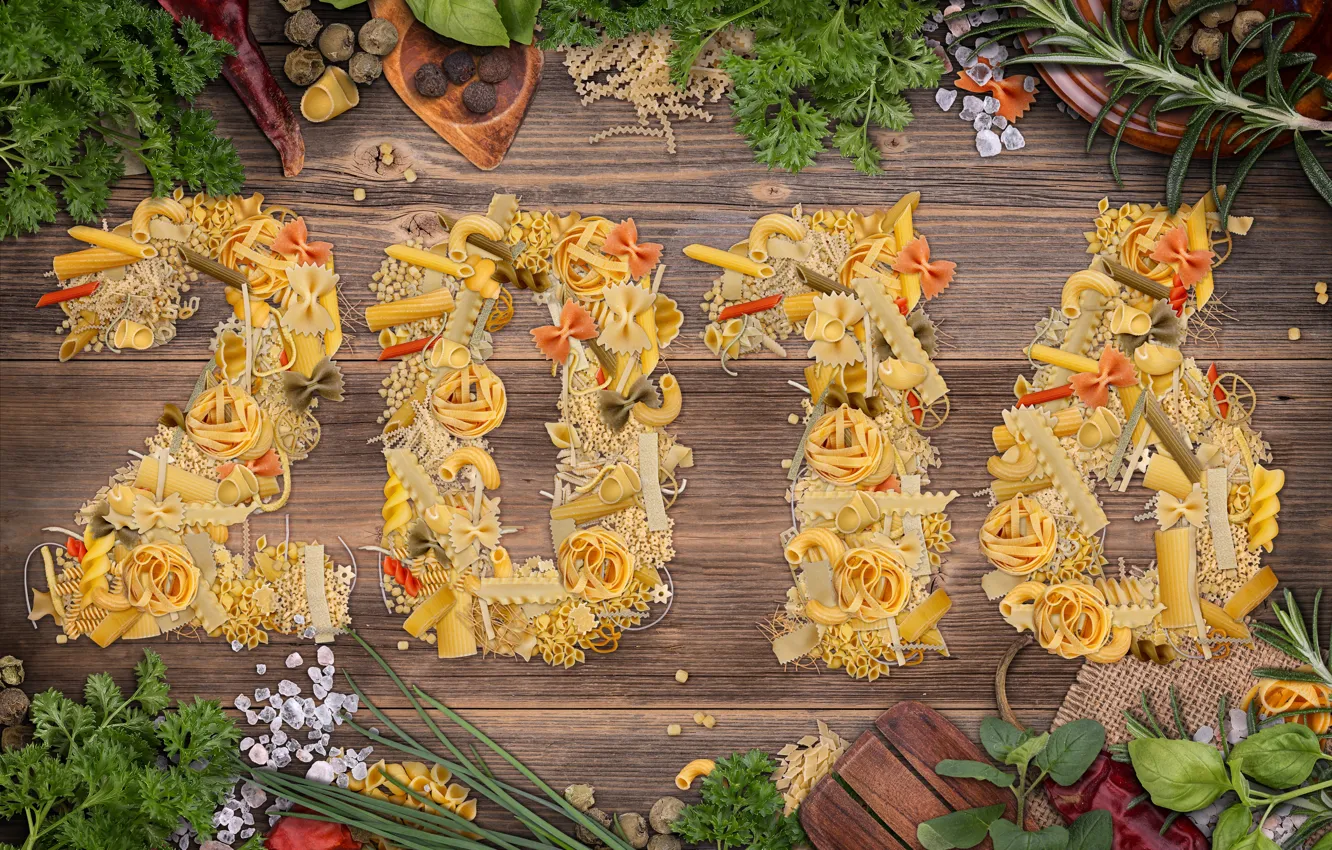 Photo wallpaper New Year, New Year, Happy, pasta, 2016