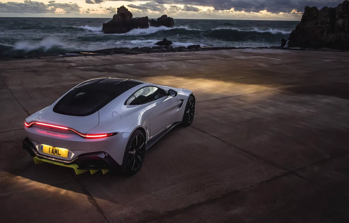 Photo wallpaper Sea, The evening, Aston Martin Vantage