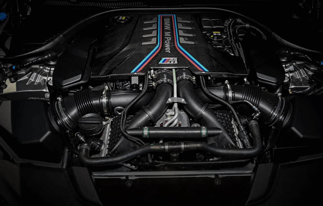 Photo wallpaper engine, BMW, motor, 2018, Biturbo, 625 HP, M5, V8