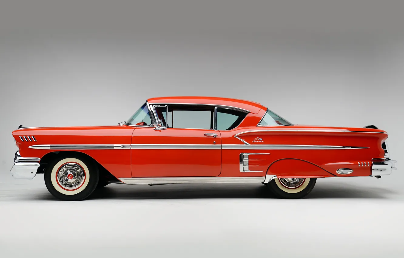 Photo wallpaper Chevrolet, Wheel, Classic, Bel Air, Impala, Chrome, Classic car, 1958