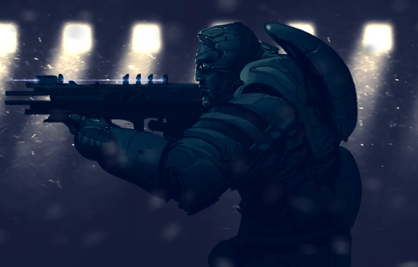 Photo wallpaper light, dark, soldiers, machine, Special Force, the team