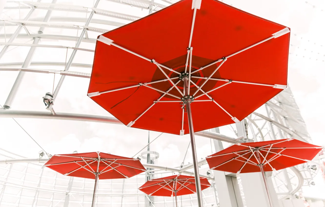 Photo wallpaper red, umbrella, umbrellas, red, umbeella
