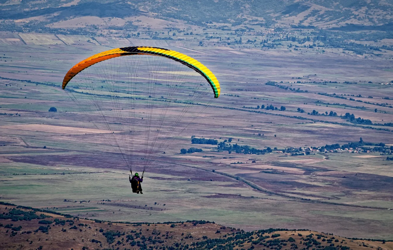 Photo wallpaper flight, paragliding, paragliding