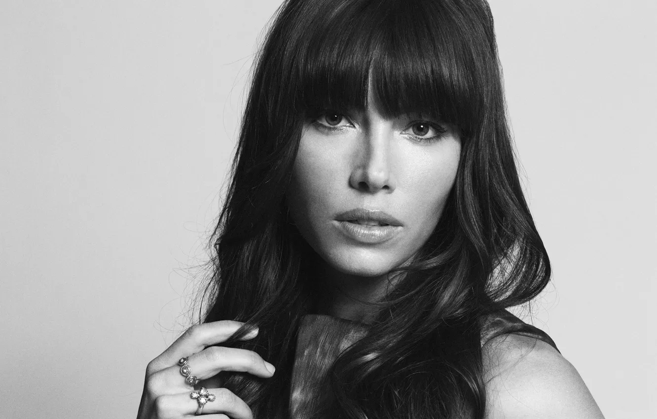 Photo wallpaper photo, portrait, actress, black and white, journal, Jessica Biel, Jessica Biel, Jalouse