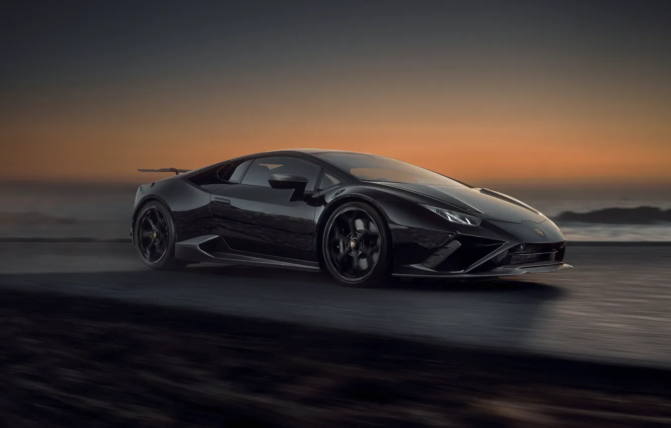 Photo wallpaper sea, aerodynamics, speed, supercar, Novitec, Lamborghini Huracan, 2021, Lamborghini Huracan EVO RWD