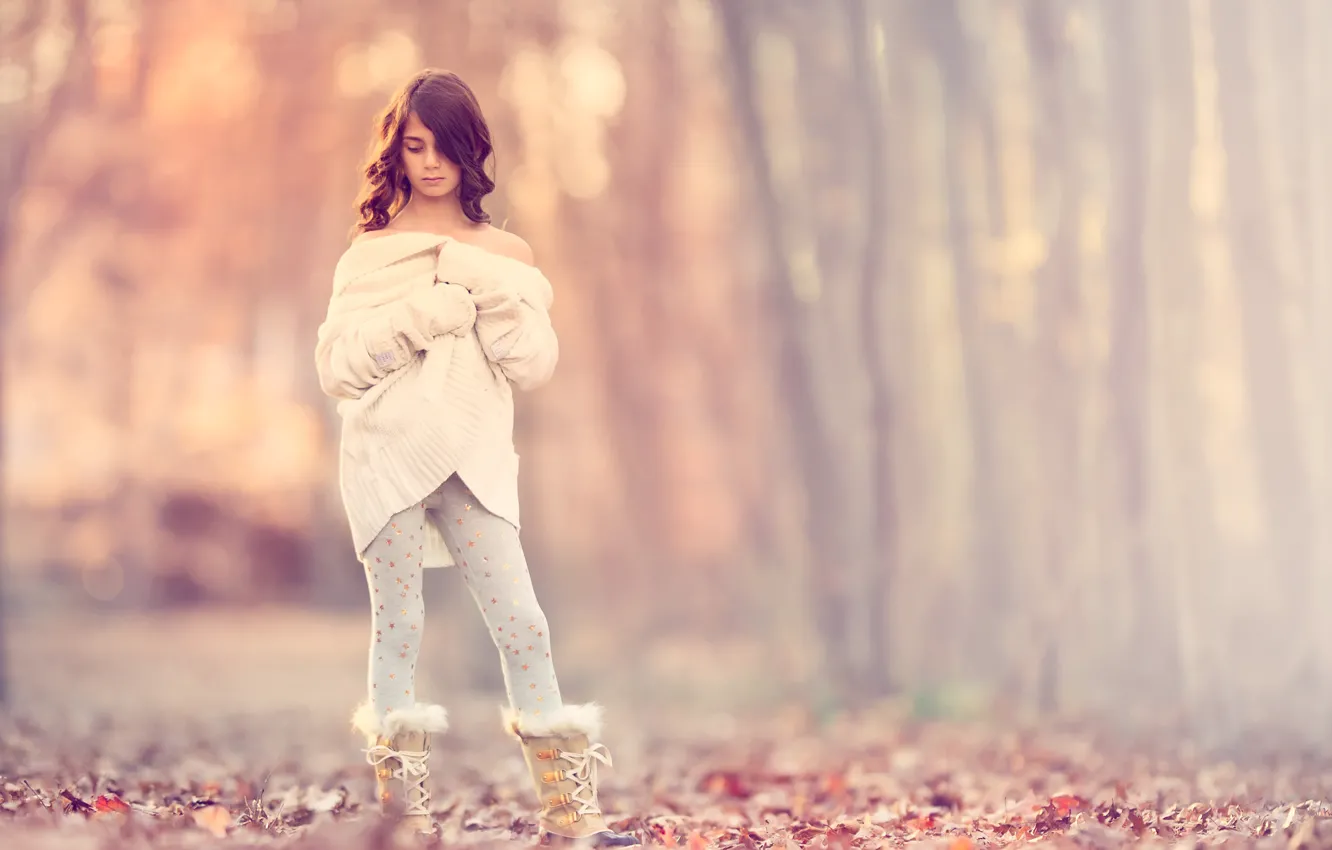 Photo wallpaper autumn, girl, the beauty, Meg Bitton