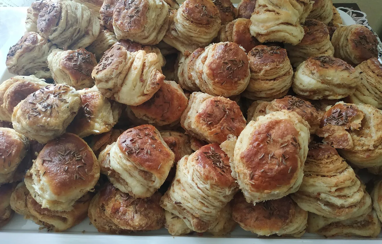 Photo wallpaper scone, caraway seed, greaves