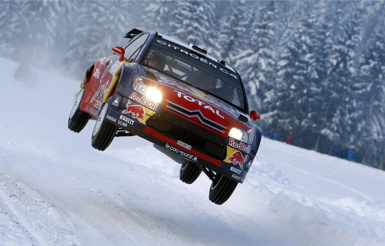 Photo wallpaper winter, Citroen, Rally, In the Air, 4 Vozduh
