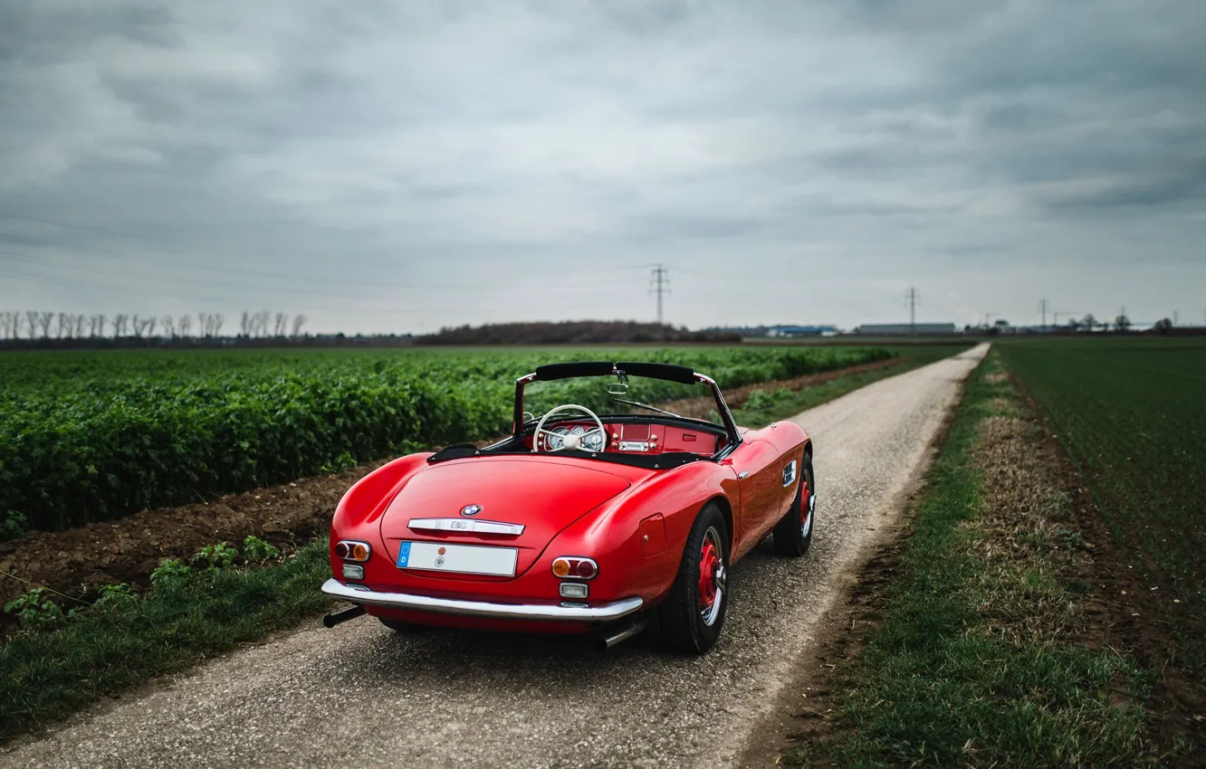 Photo wallpaper car, BMW, vintage, 507, 1959, rear view, BMW 507