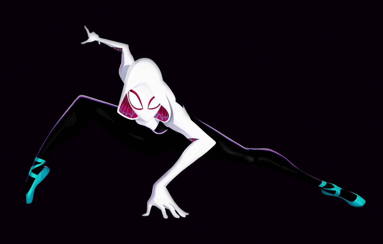 Photo wallpaper girl, pose, fiction, cartoon, costume, black background, poster, comic