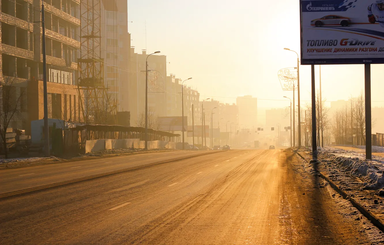 Photo wallpaper dawn, morning, Chelyabinsk