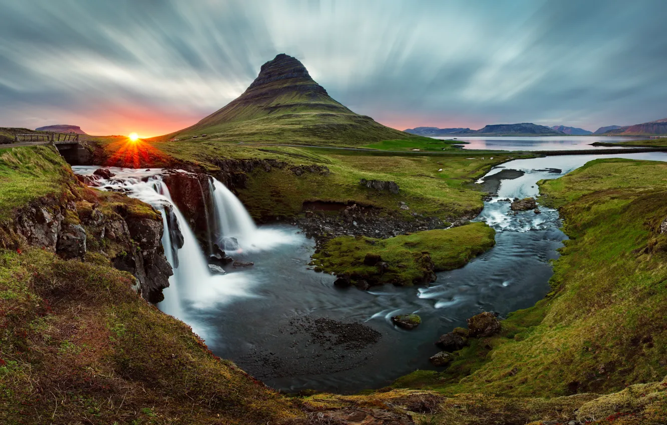 Photo wallpaper mountain, panorama, Iceland, Iceland, Kirkjufell