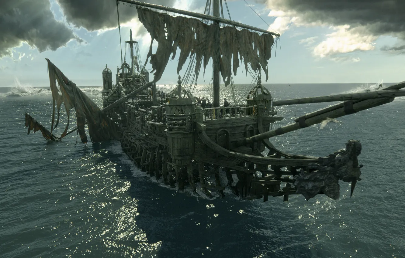 Photo wallpaper sea, clouds, ship, destruction, Modelling Reel