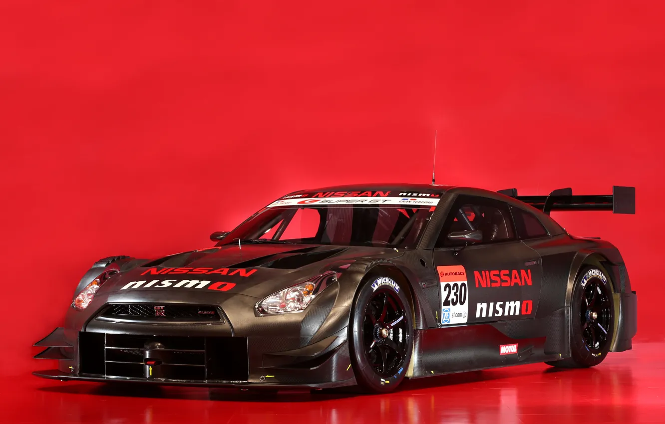 Photo wallpaper red, background, Nissan, GT-R, carbon, gt500, racing, nismo