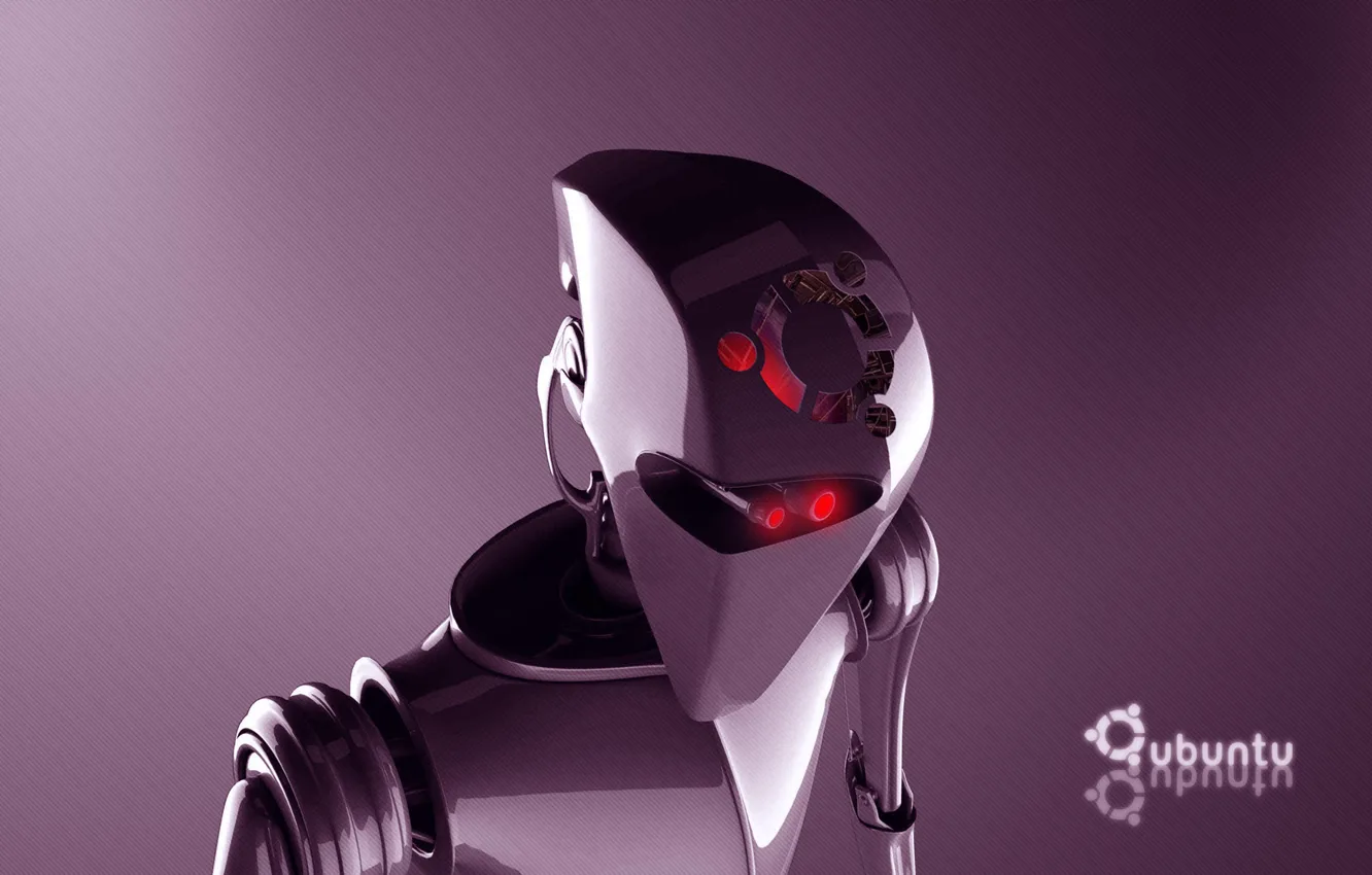 Photo wallpaper robot, ubuntu, open your mind2