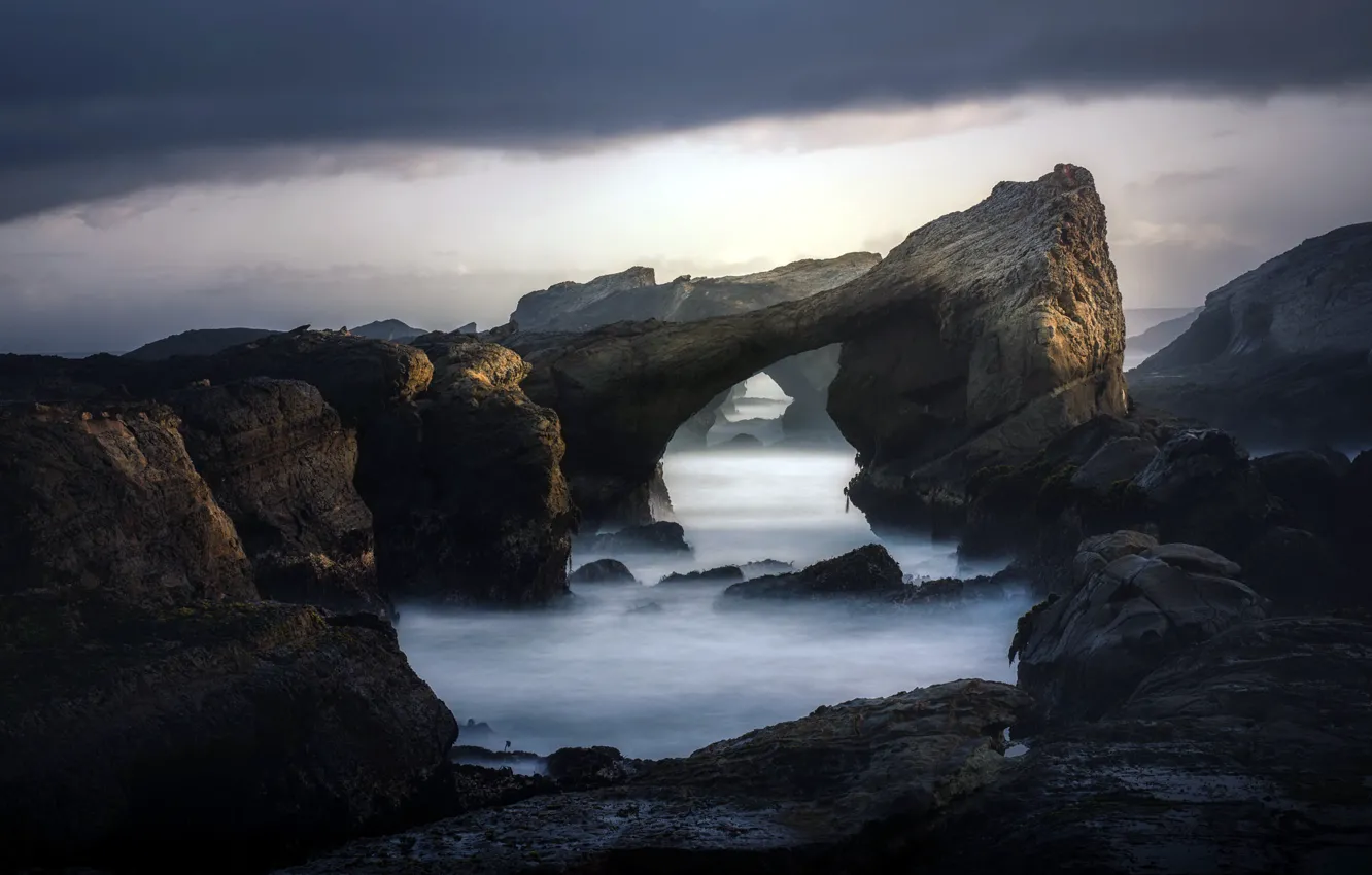 Photo wallpaper sea, rocks, shore