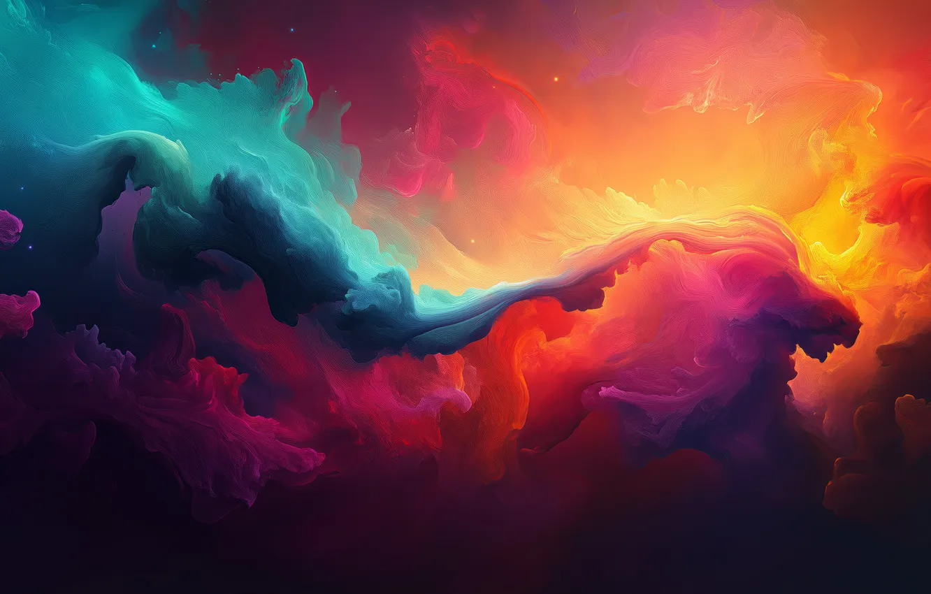 Photo wallpaper smoke, colorful, abstract, smoke, Illustration, AI Art, AI ART