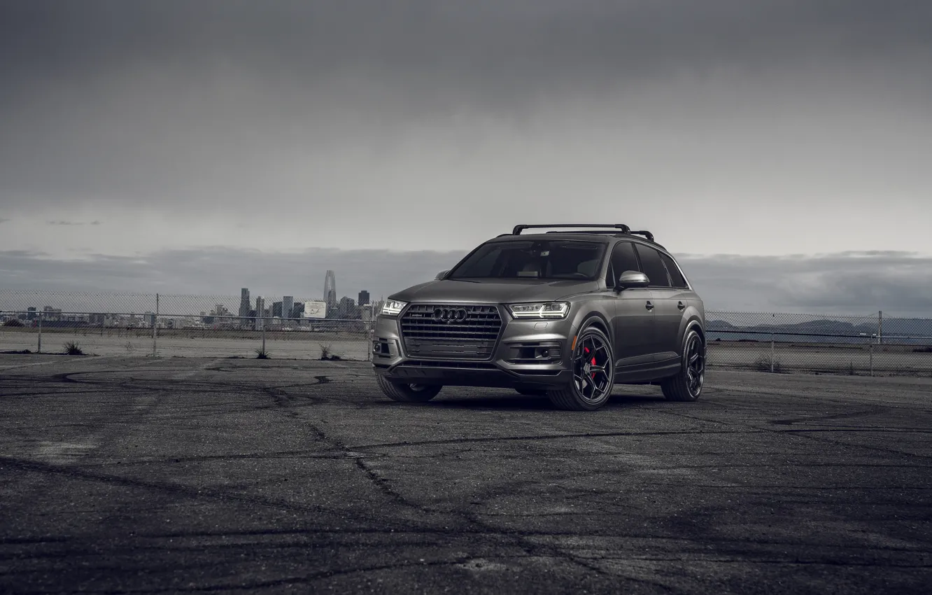 Photo wallpaper audi, grey, luxury, 22 wheels