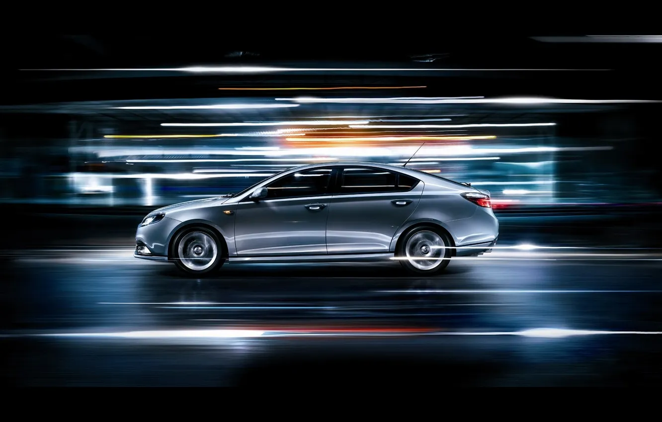 Photo wallpaper lights, speed, side