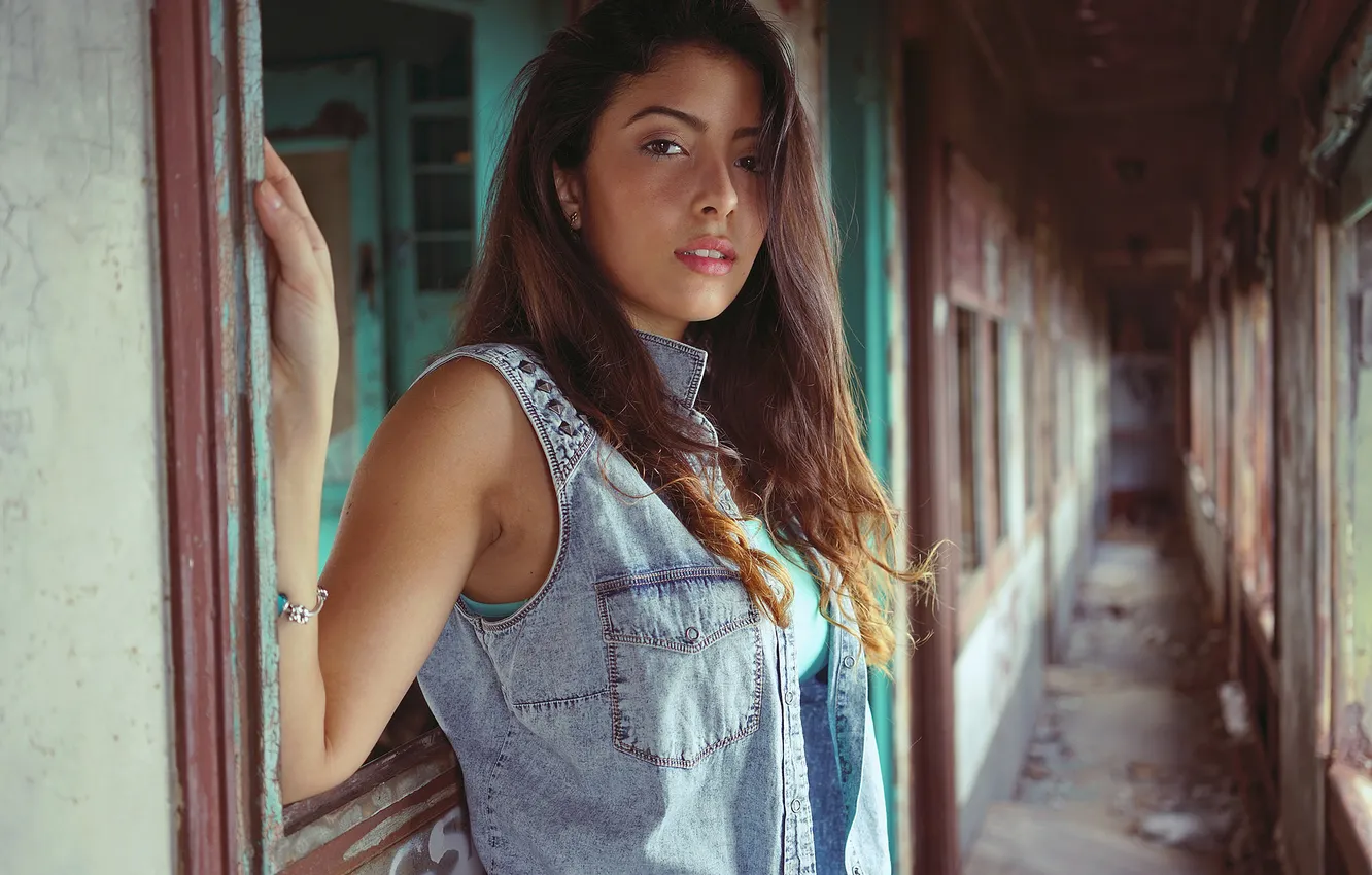 Photo wallpaper look, girl, brunette