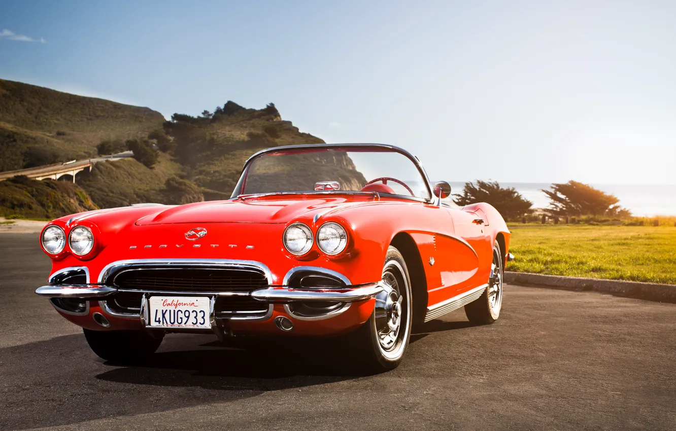 Photo wallpaper Corvette, classic, chevrolet, Chevy, 1962, California Dreaming