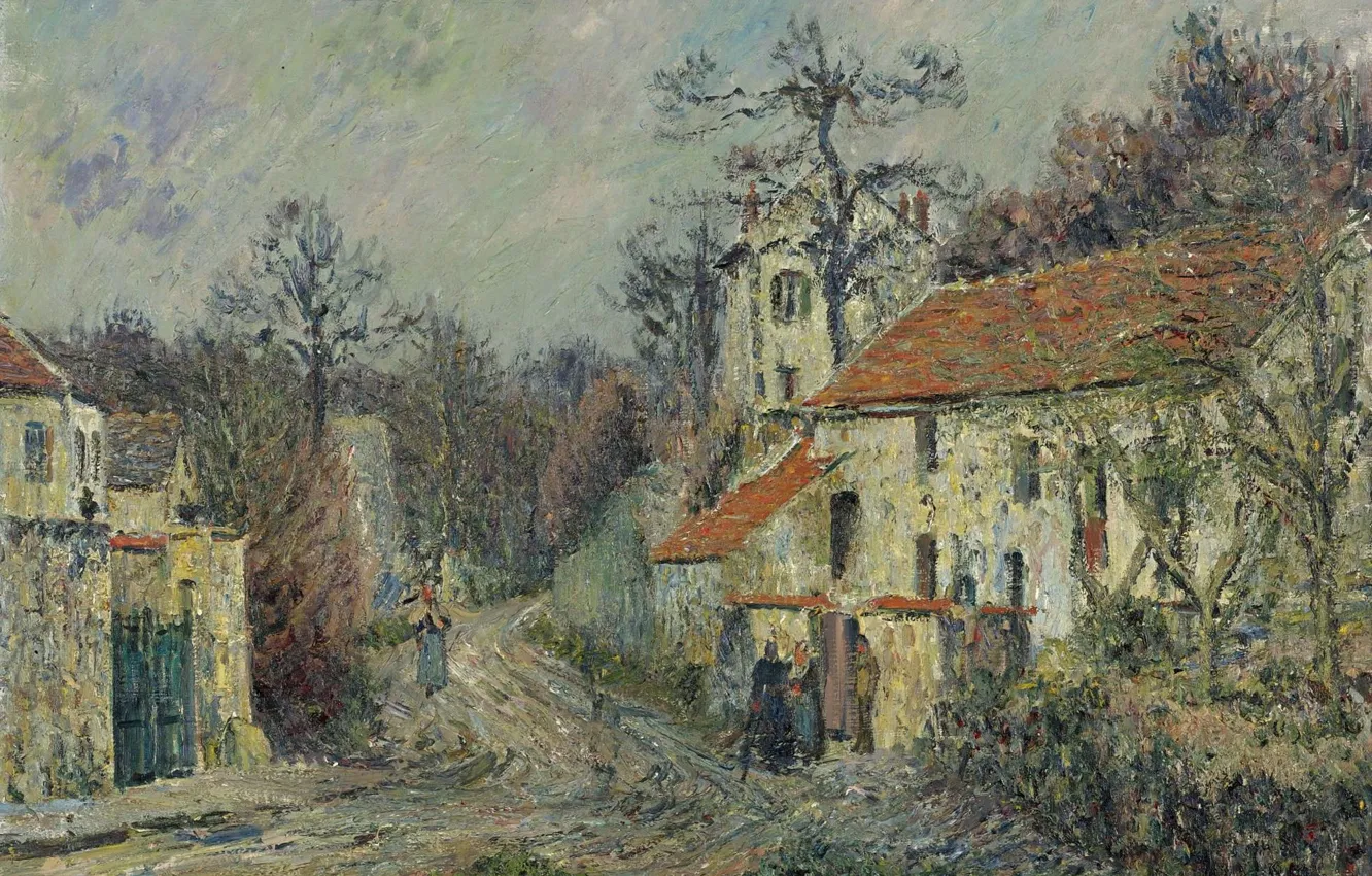Photo wallpaper home, picture, Gustave Loiseau, Gustave Loiseau, Winter Landscape in Chaponval