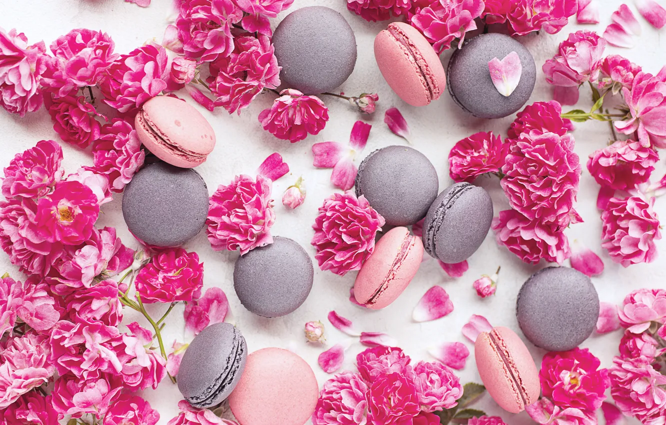 Photo wallpaper flowers, cookies, almond