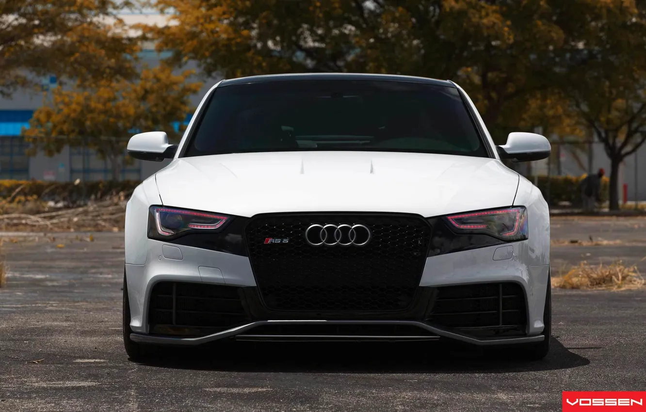 Photo wallpaper white, Audi, audi, white, vossen, rs5, Voss