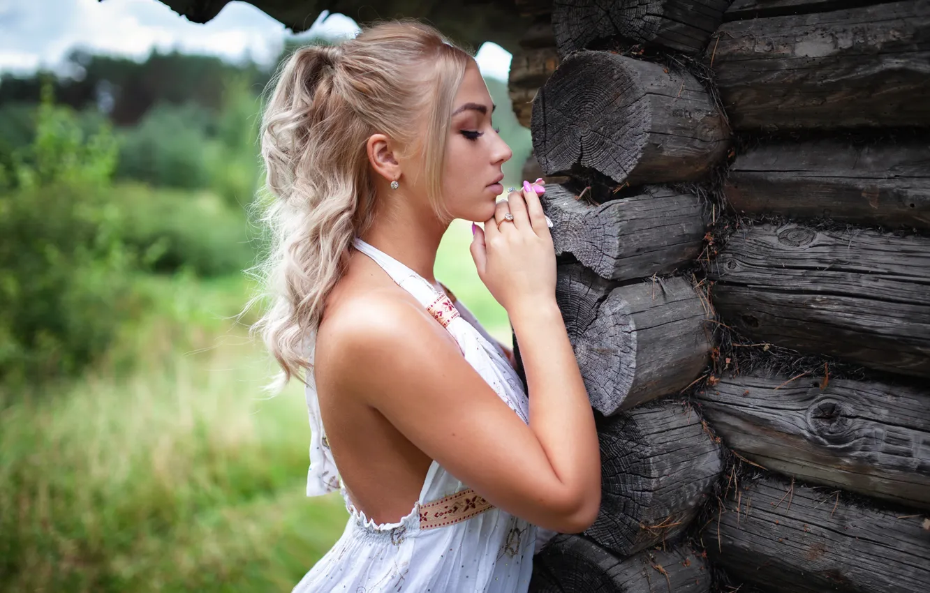 Photo wallpaper chest, girl, hands, figure, dress, Maxim Orlovsky, Alina Nevlyutov