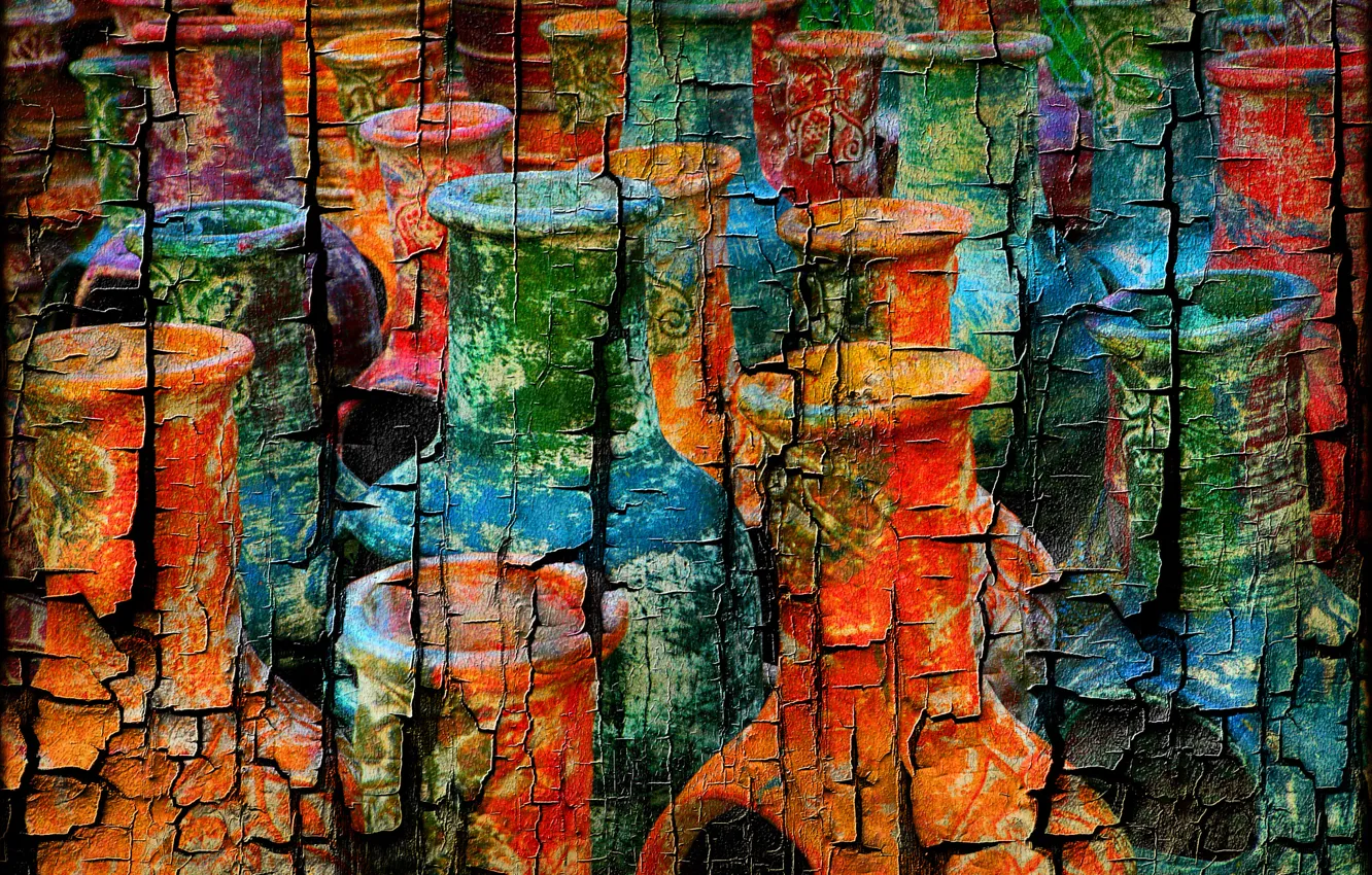 Photo wallpaper figure, color, Painted Vases