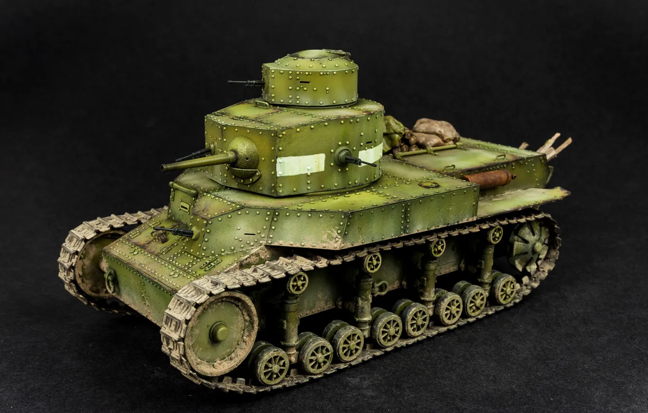 Photo wallpaper model, toy, tank, Soviet, average, T-24