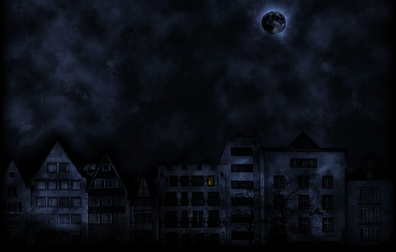 Photo wallpaper the moon, the darkness, Street