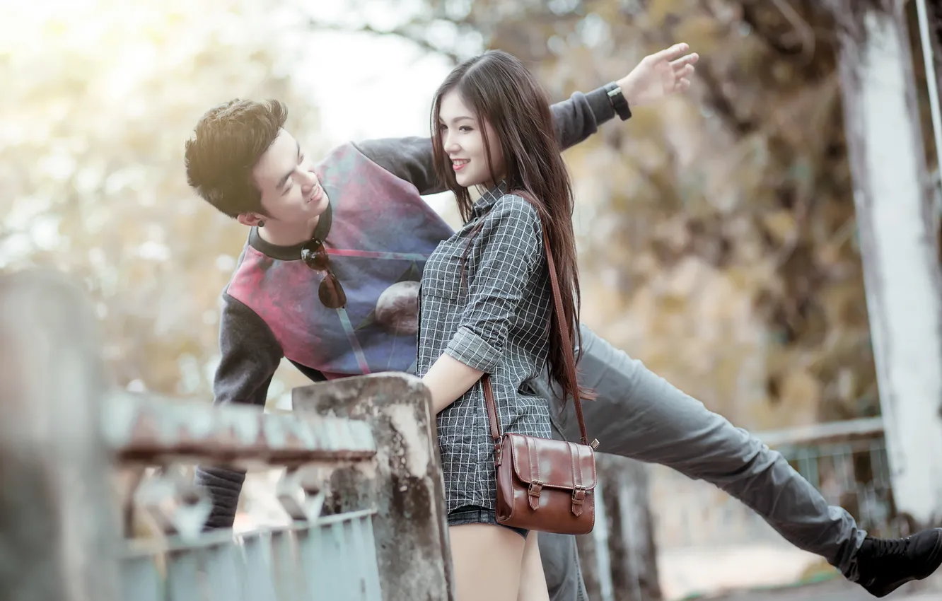 Photo wallpaper girl, mood, guy