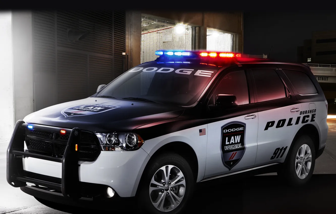 Photo wallpaper car, lights, Dodge, car, police, siren, Durango